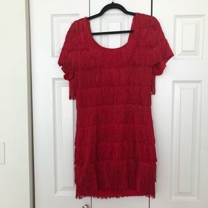 80’s retro flapper inspired fringe dress